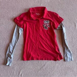 Woman’s Vintage Vibe Wisconsin Badger Long Sleeved Tee Size Medium Felt Patch